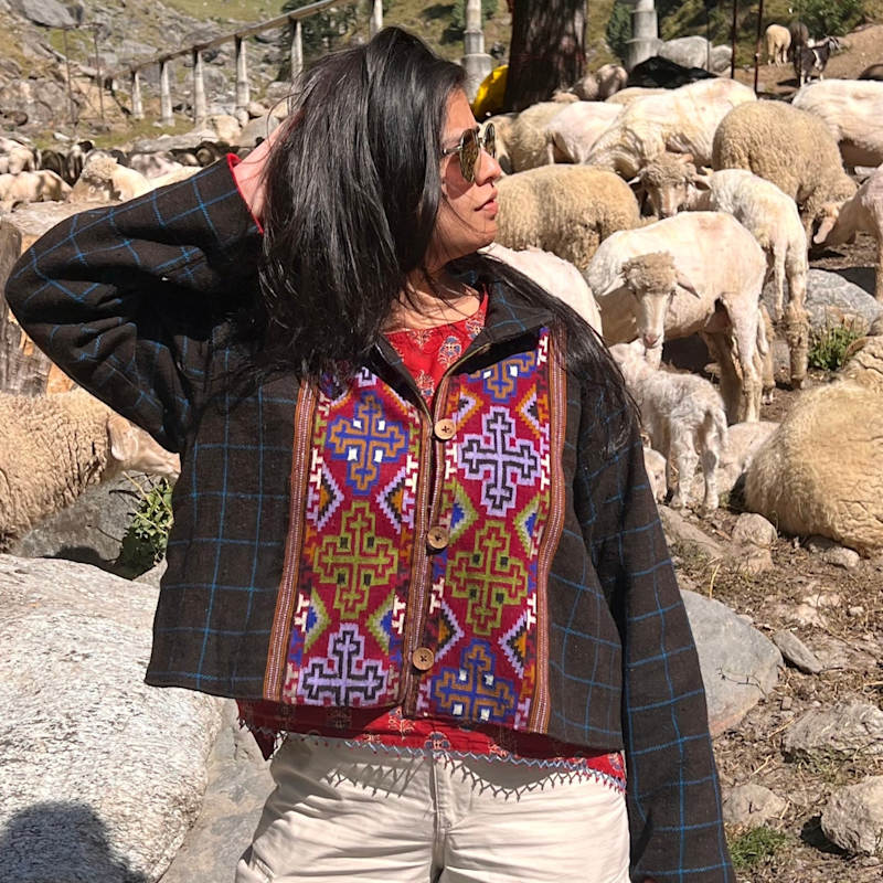 Thumbnail of Monal Pattu Jacket Brown & Multicolour / Multicolour image