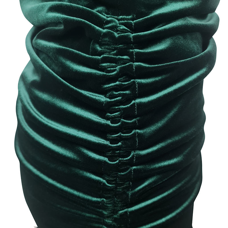 Thumbnail of Money Maker Green Velvet Drop Shoulder Dress image