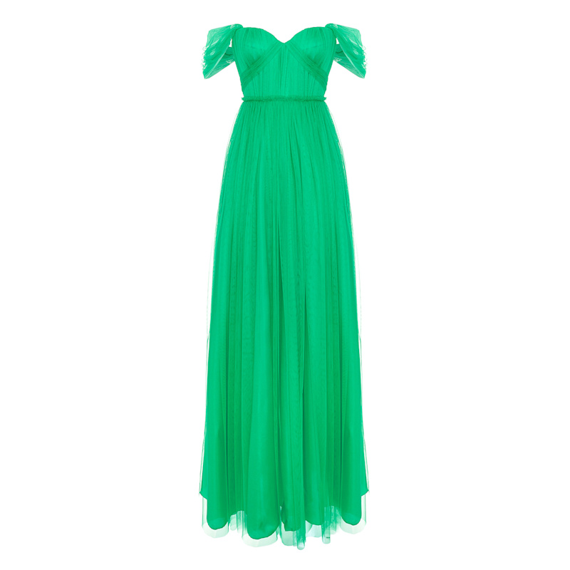 monica green dress Monica Green Long Tulle Dress by acob à porter