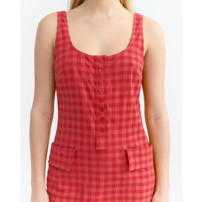 Thumbnail of Maud Red Seersucker Jumpsuit image