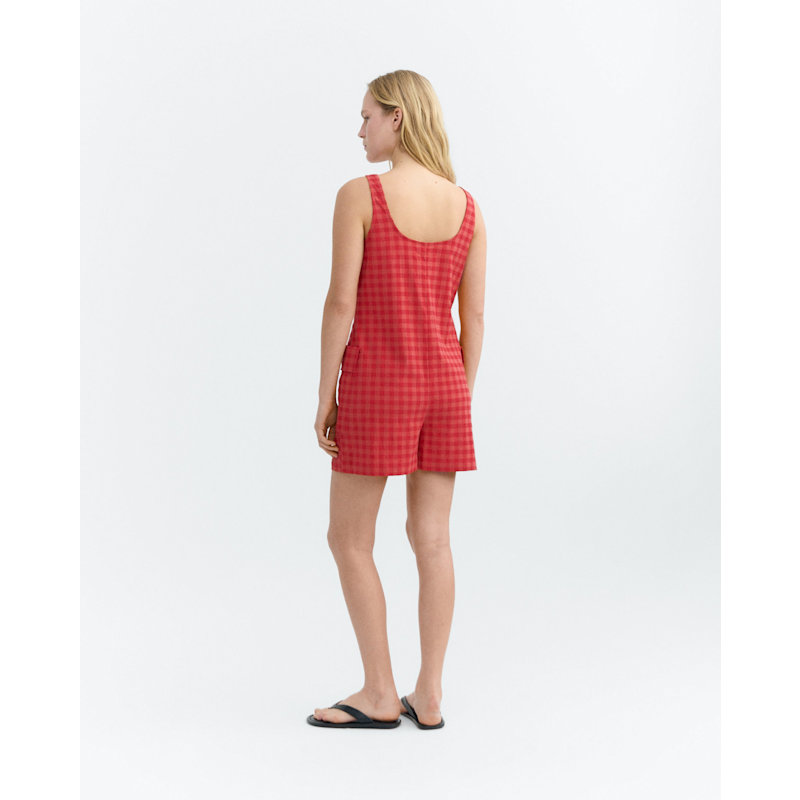 Thumbnail of Maud Red Seersucker Jumpsuit image