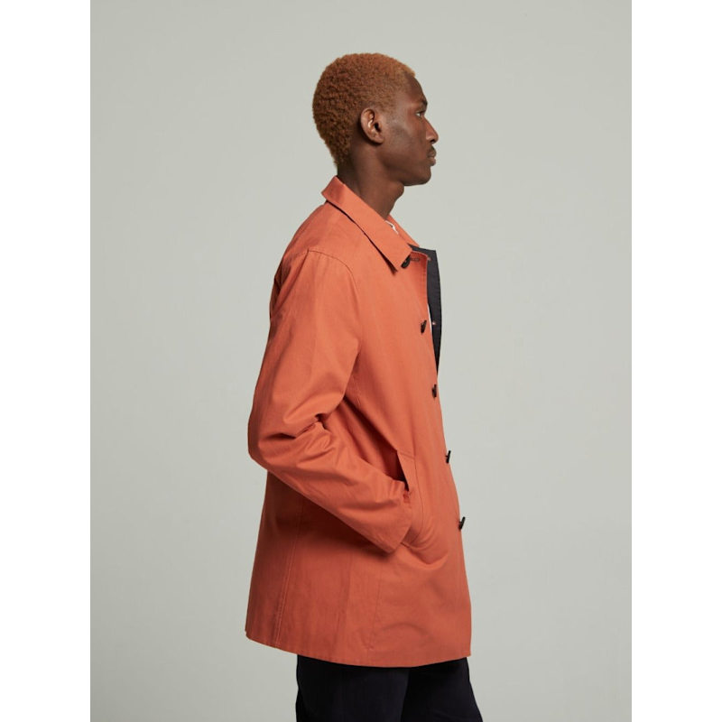 Thumbnail of Montague Reversible Raincoat - Orange/Navy image