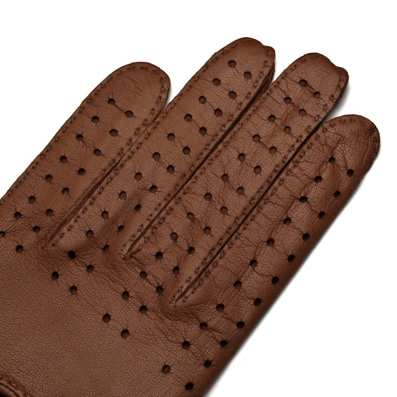 1861 Glove Manufactory Monza Nappa Leather Driving Gloves - Brown