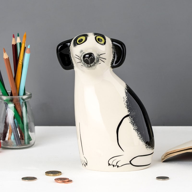 Thumbnail of Black & White Dog Money Box image
