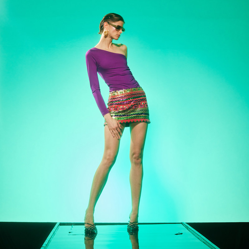 Moon One Shoulder Party Body In Purple | N'Onat | Wolf & Badger