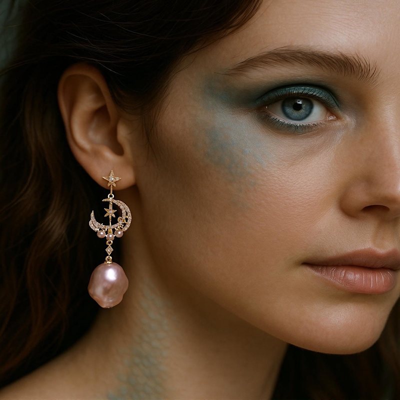 Thumbnail of Moonlit Bloom Baroque Pearl Earrings image