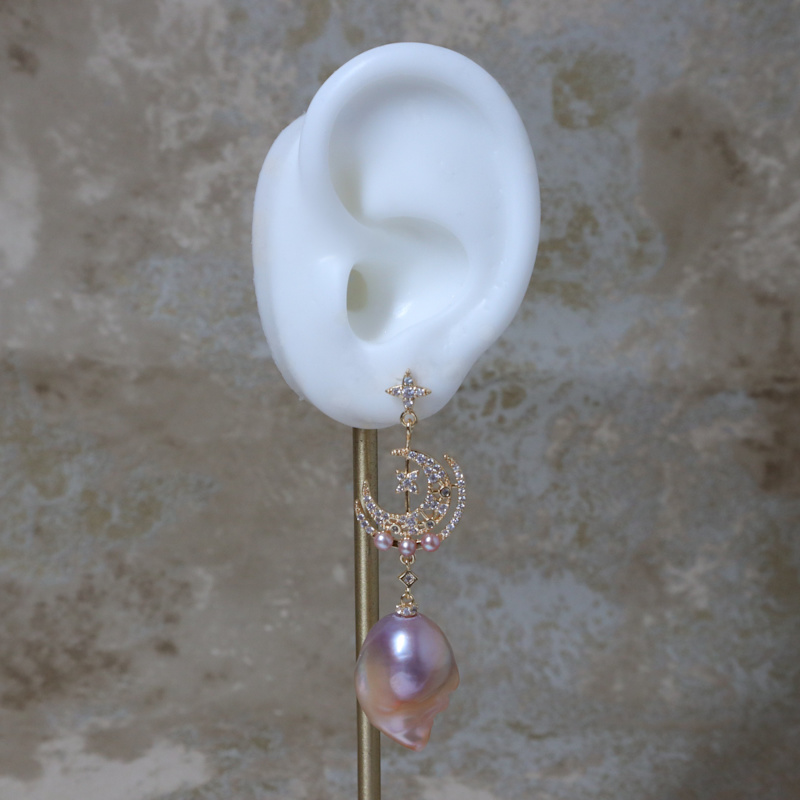 Thumbnail of Moonlit Bloom Baroque Pearl Earrings image