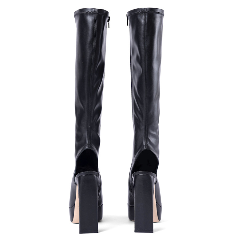 Thumbnail of More More Leather Knee High Platform Boot In The Box Black image