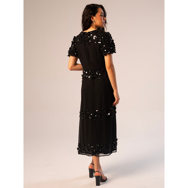green emerald velvet dress Mid Summer Embroidered Dress main image 1