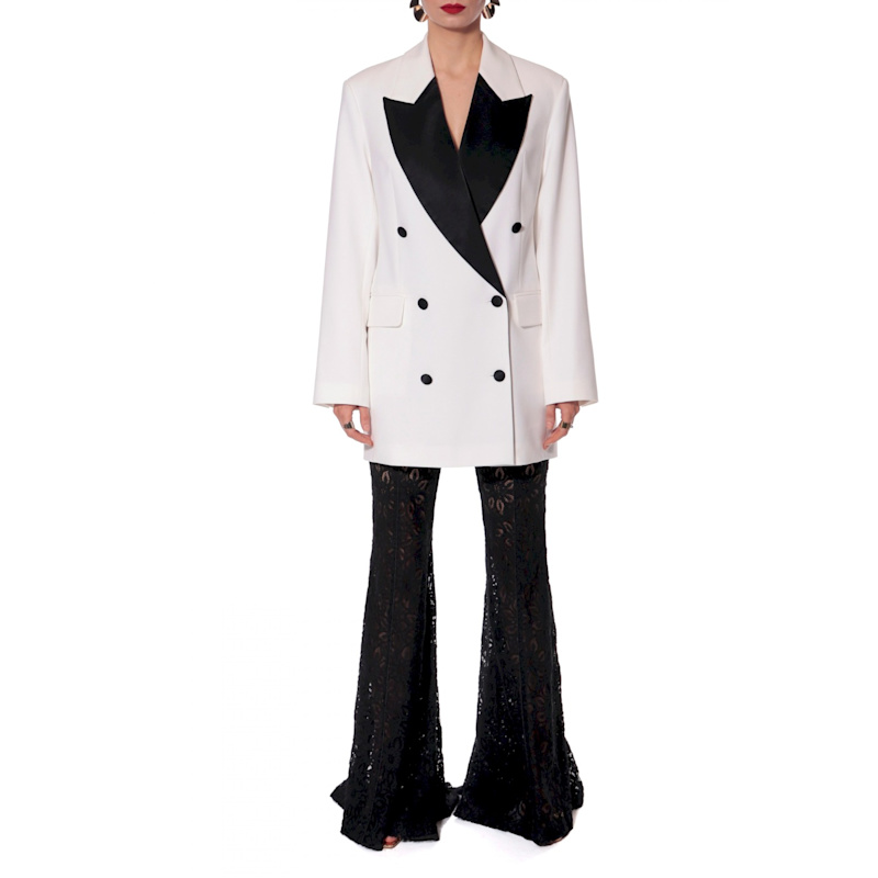 Thumbnail of Morgana Black And White Bridal Blazer Dress image