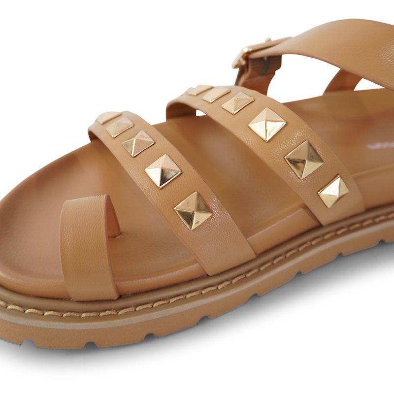 Morning Mood Chunky Stud Sandal - Camel | Belle & Bloom | Wolf & Badger