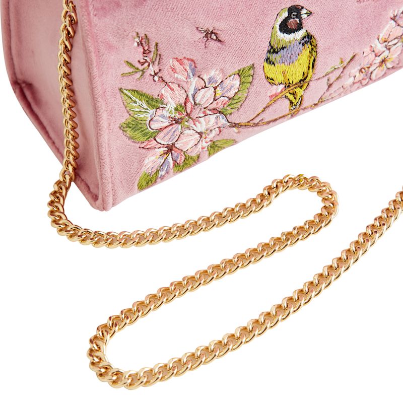 Thumbnail of Morning Song Bird Embroidered Mini Tote - Pink image