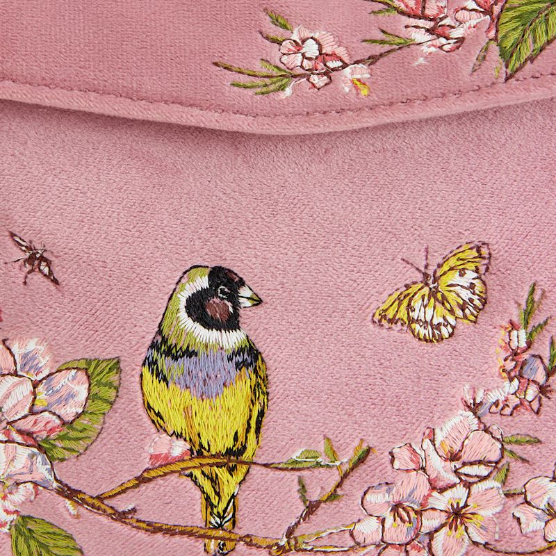 Thumbnail of Morning Song Bird Embroidered Mini Tote - Pink image
