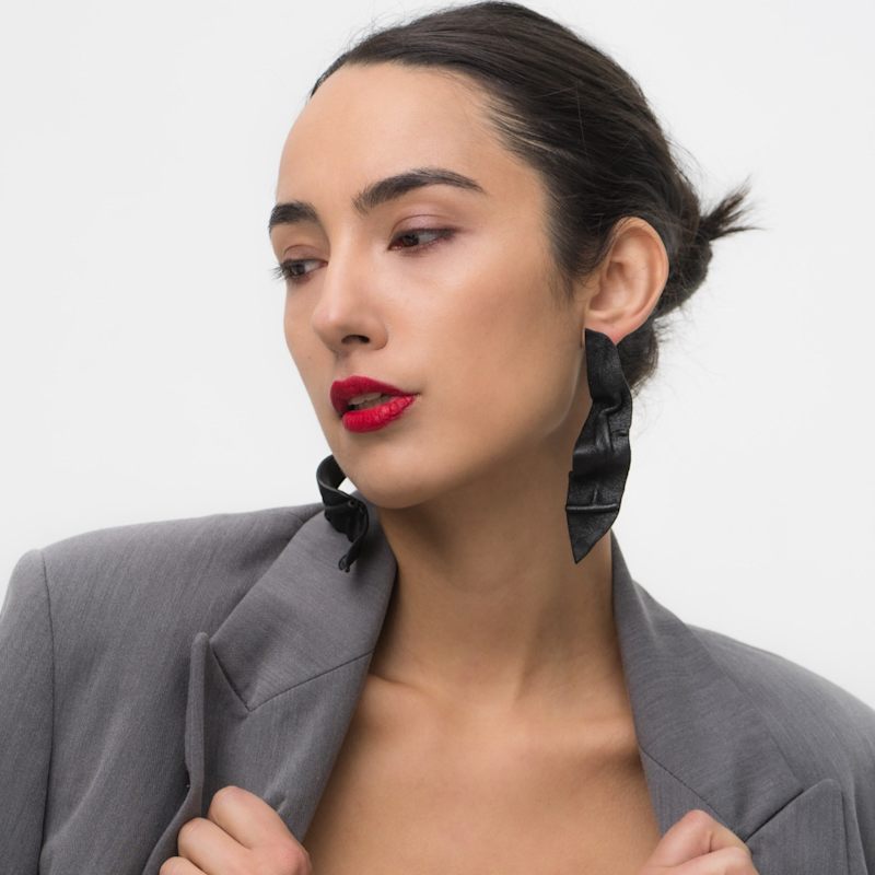 Thumbnail of Morph Sculptural Leather Earrings image