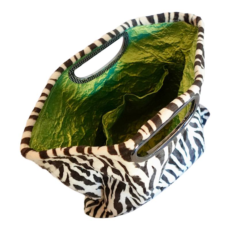 Thumbnail of Morphy Moldable Foldable Clutch Bag In Zebra Velvet image