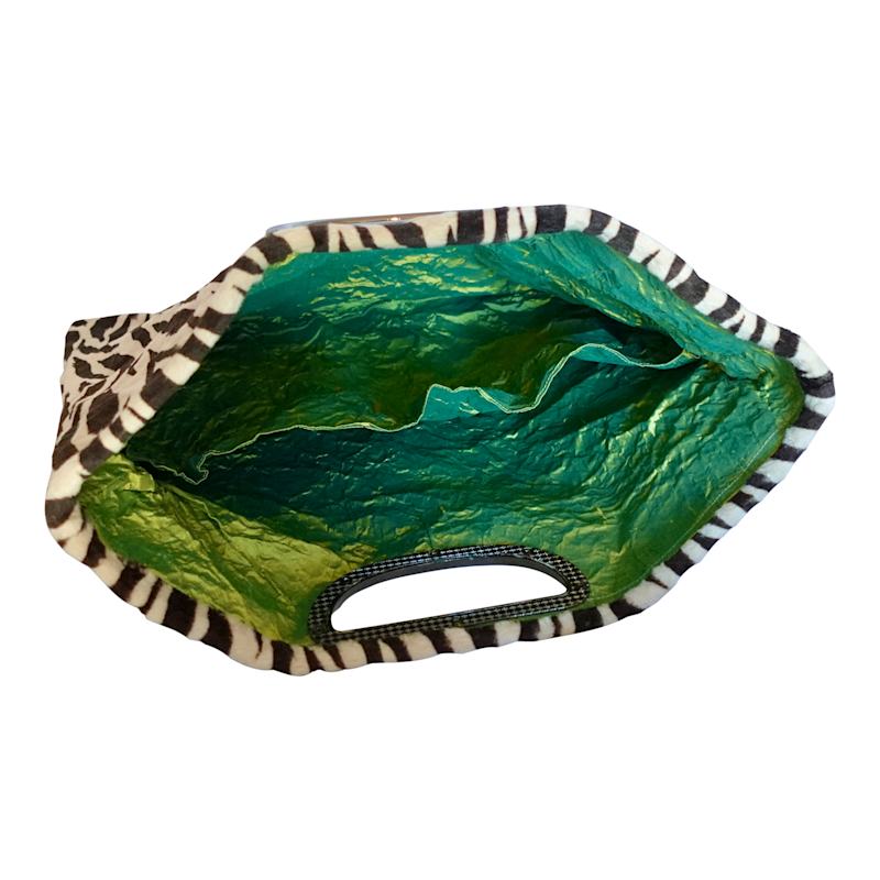 Thumbnail of Morphy Moldable Foldable Clutch Bag In Zebra Velvet image