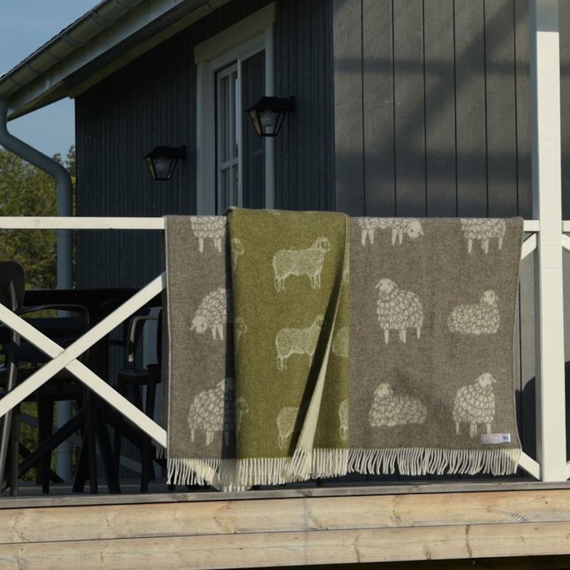 Thumbnail of Moss Green Sheep Wool Throw image