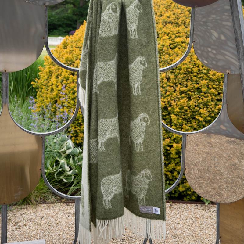 Thumbnail of Moss Green Sheep Wool Throw image
