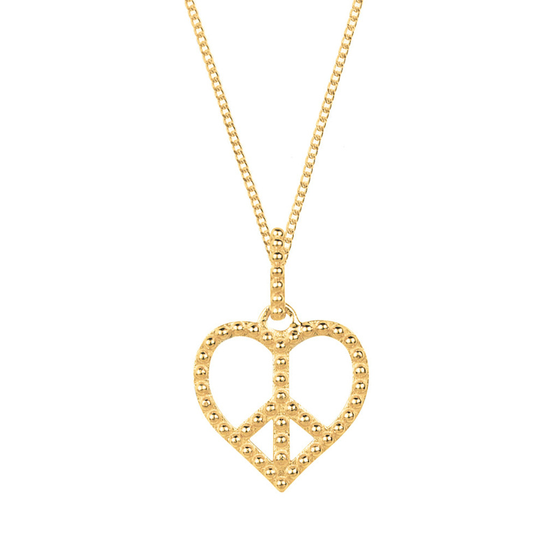 Thumbnail of Peace Heart Gold Pendant Necklace image
