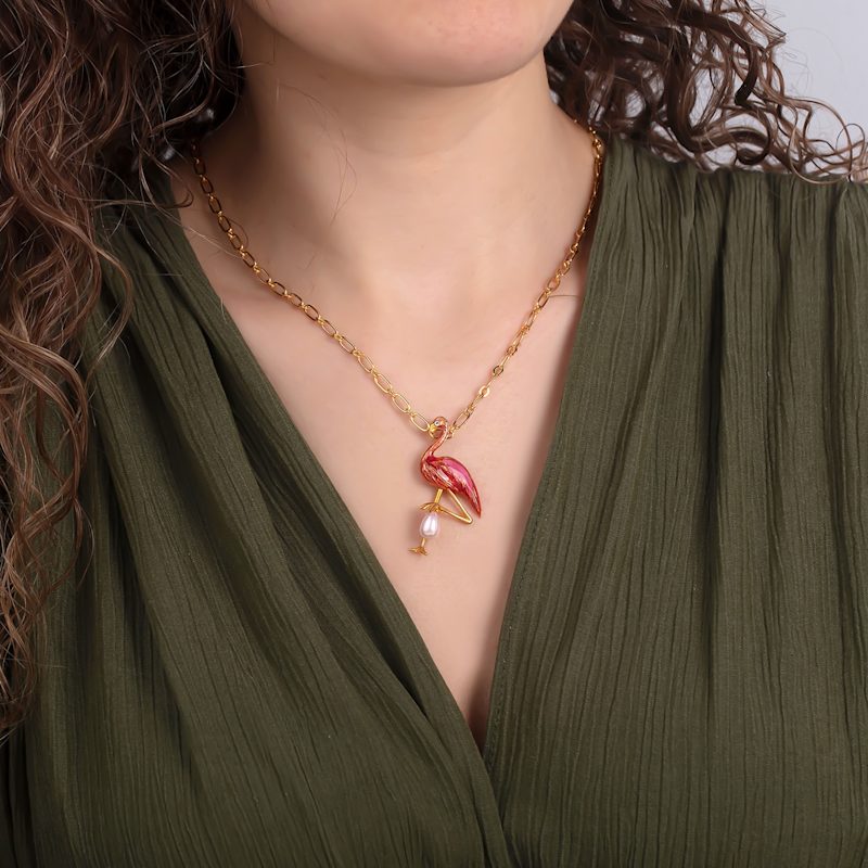 Thumbnail of Pink Flamingo Necklace image