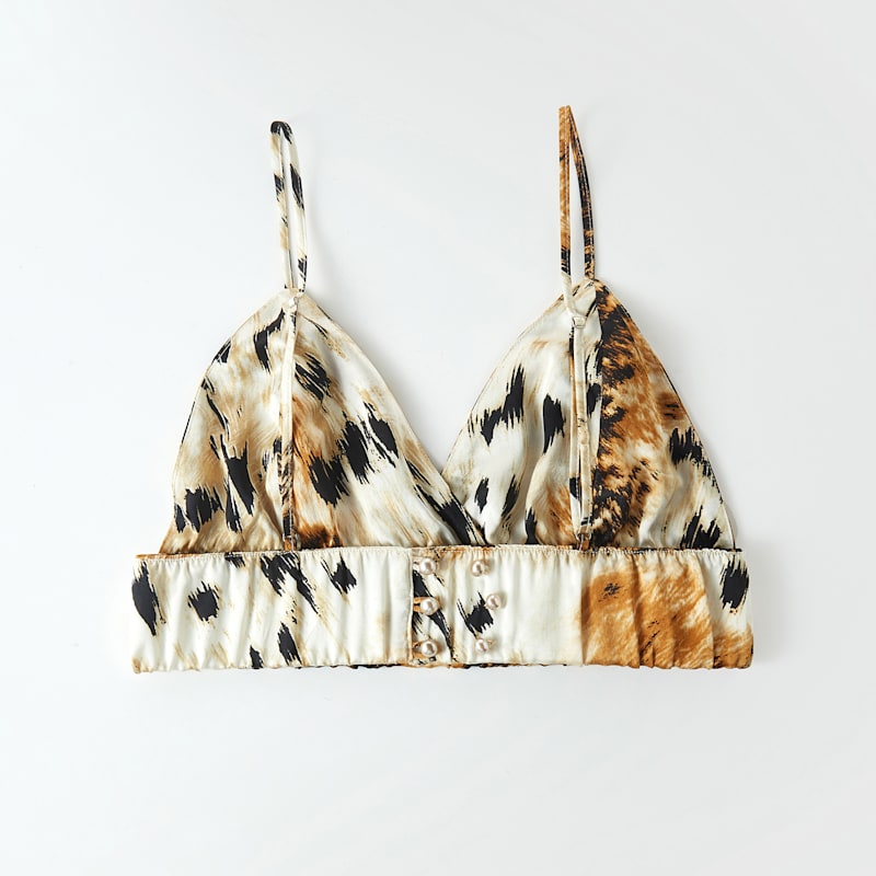 Thumbnail of Mulberry Silk Cropped Camisole Top Leopard Print image
