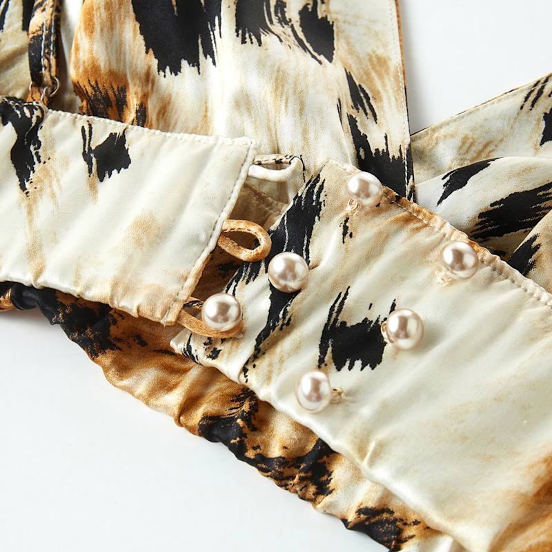 Thumbnail of Mulberry Silk Cropped Camisole Top Leopard Print image