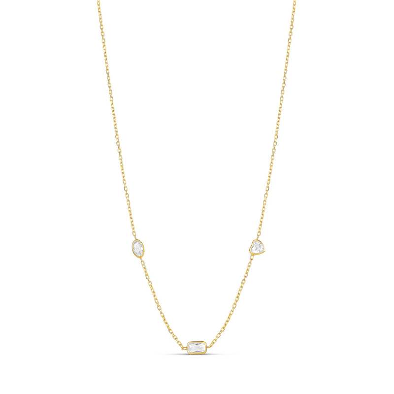 Thumbnail of Multi Fancy Shape Necklace - Gold image