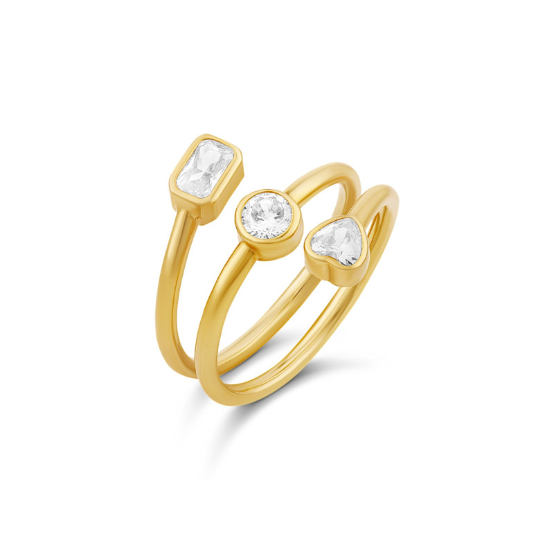 Thumbnail of Multi Shape Spiral Ring - Gold image