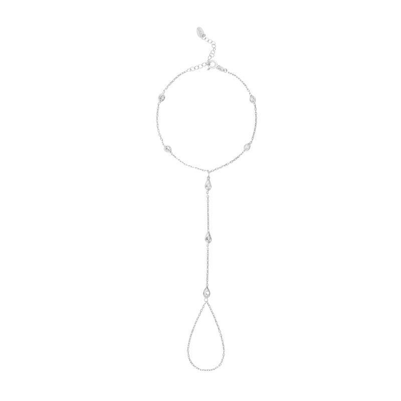Thumbnail of Multi Stone Hand Chain - Silver image