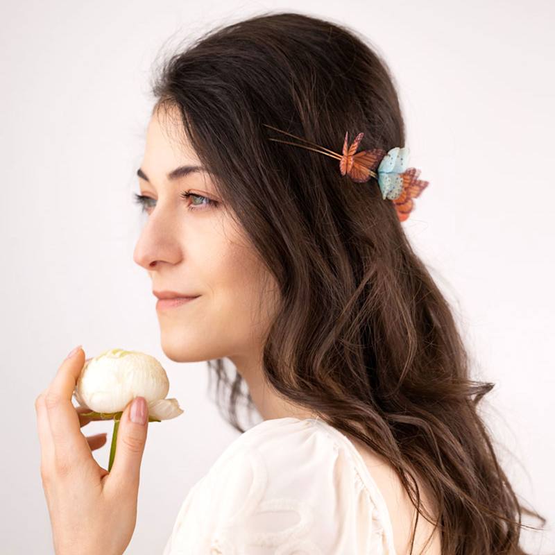 Thumbnail of Multicolour Silk Butterflies Headband Hair Crown image