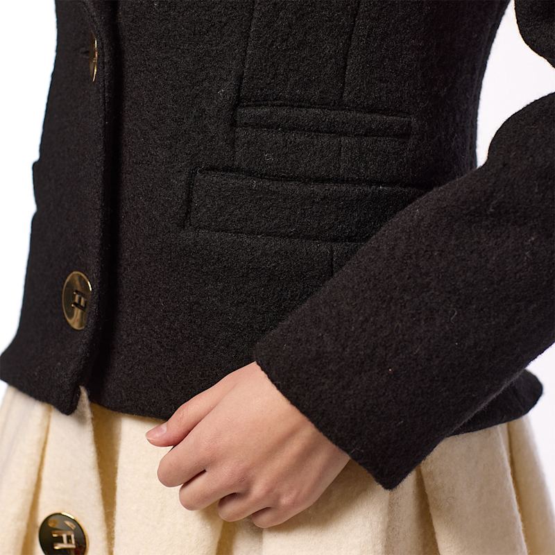 Thumbnail of Muna The Black And Ivory With Golden Buttons Jacket Dress image