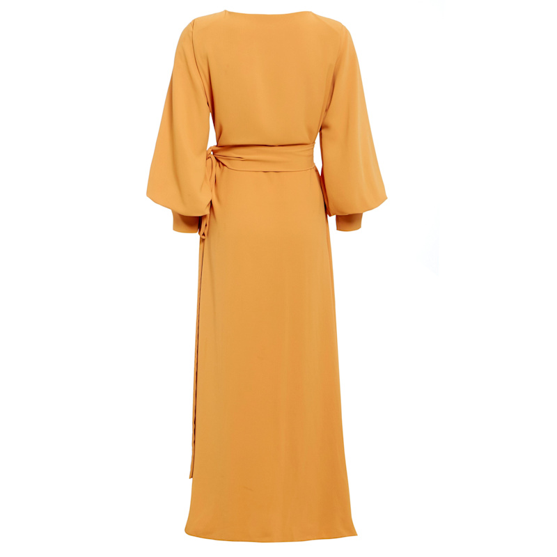Thumbnail of Mustard Wrap Maxi Dress image