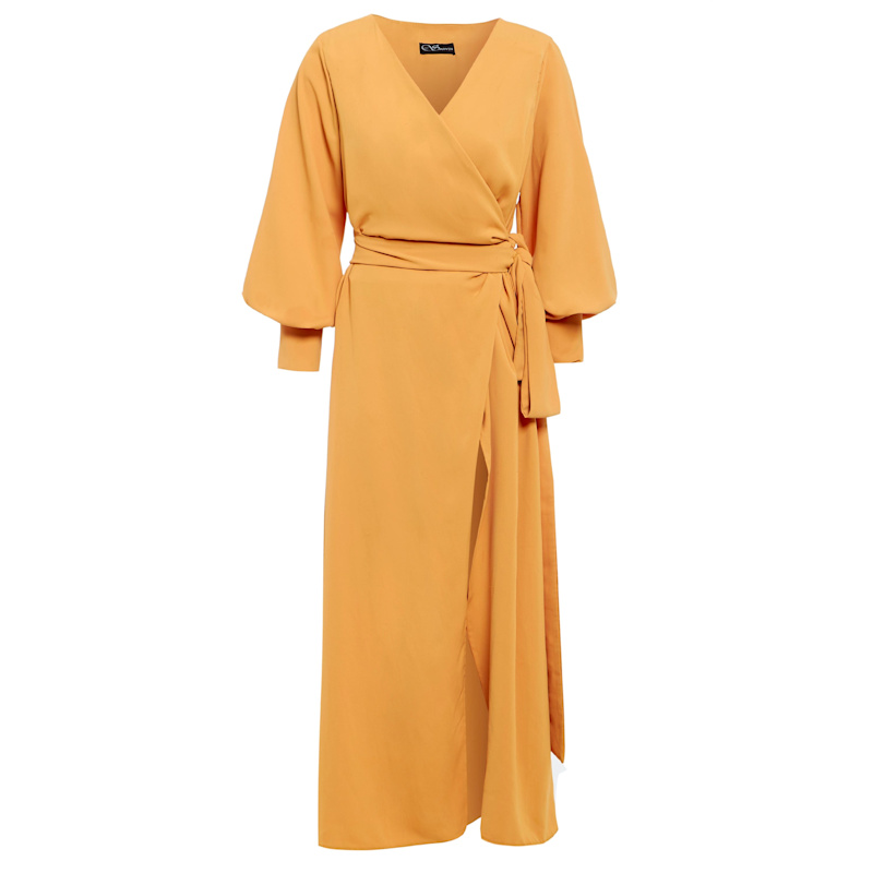 Thumbnail of Mustard Wrap Maxi Dress image