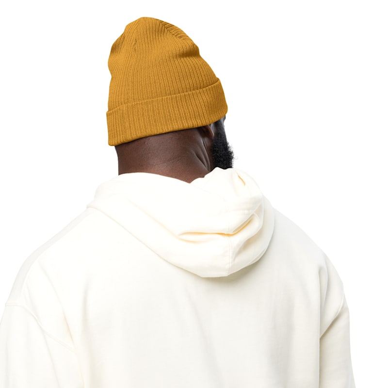 Thumbnail of Mustard Yellow Snatch Gen. Organic Cotton Embroidered Beanie - Men image