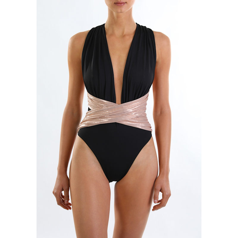 Thumbnail of Rachel One Piece Black-Gold image