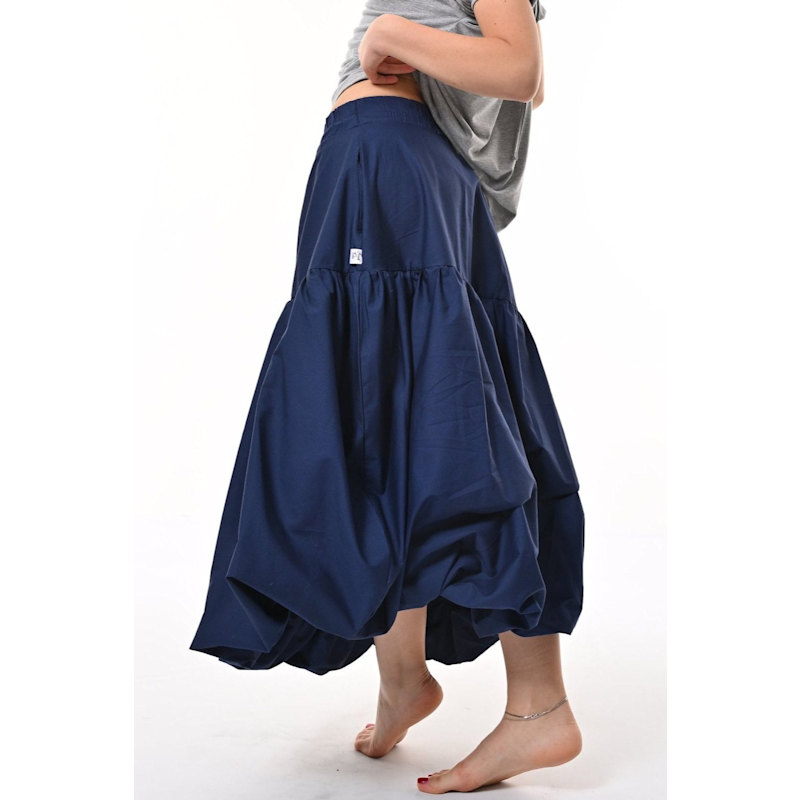 Thumbnail of Mylar Puffball Midi Skirt In Navy image