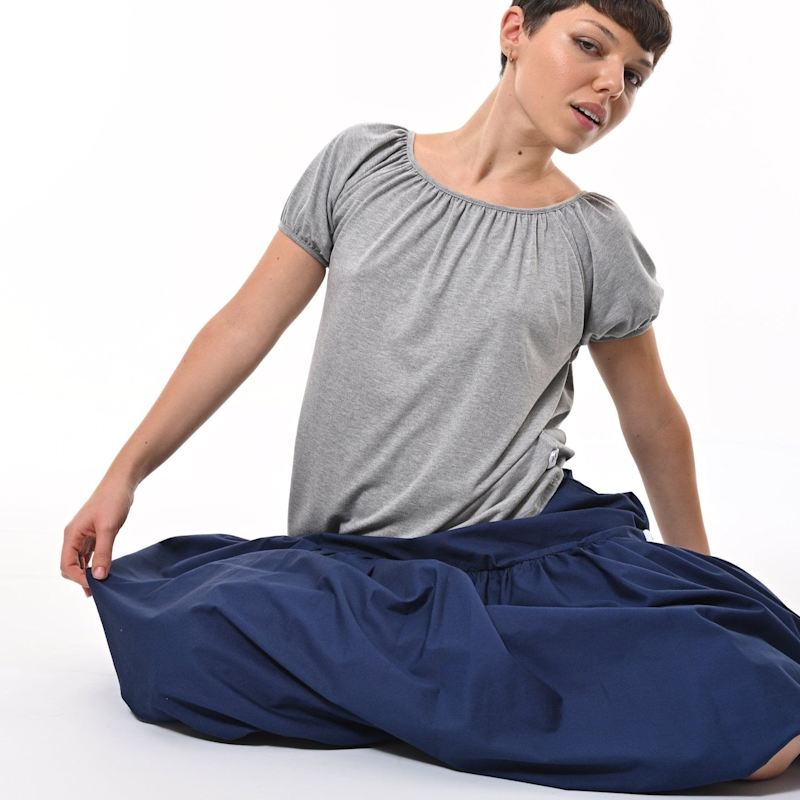 Thumbnail of Mylar Puffball Midi Skirt In Navy image