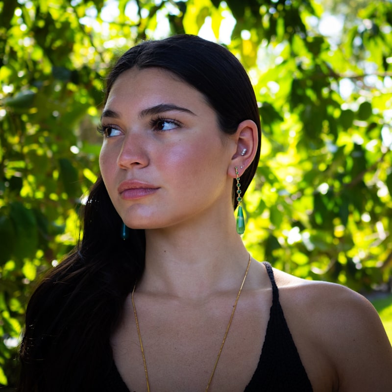 Thumbnail of Mystic Energy Jade Teardrop Earrings - Green image