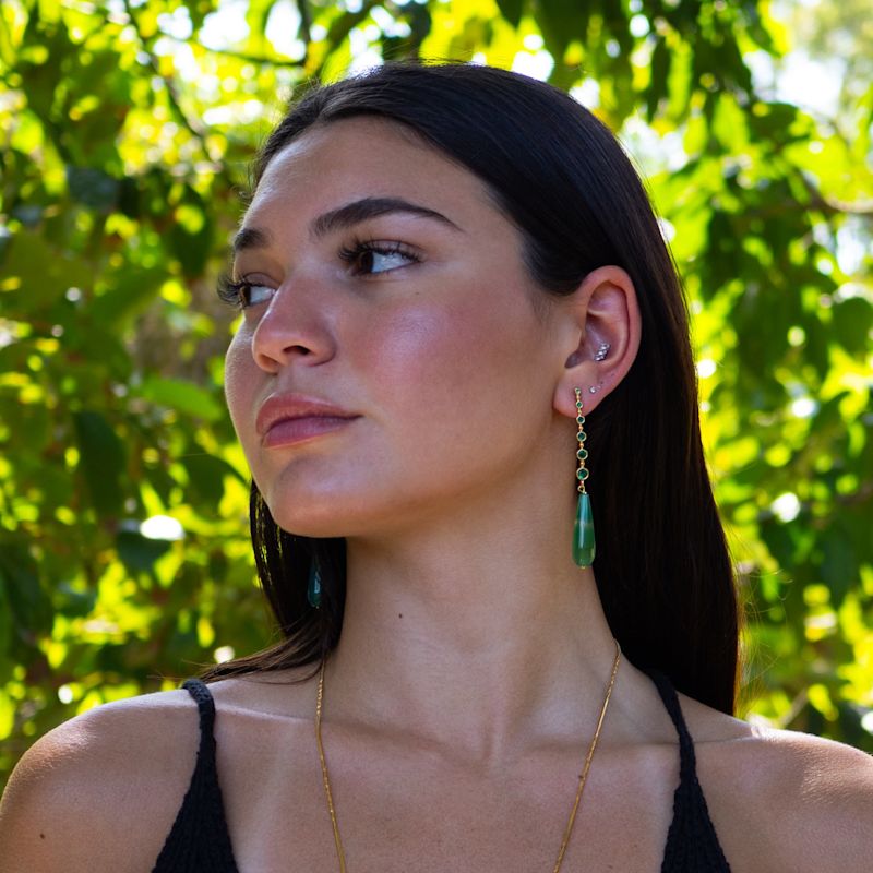 Thumbnail of Mystic Energy Jade Teardrop Earrings - Green image