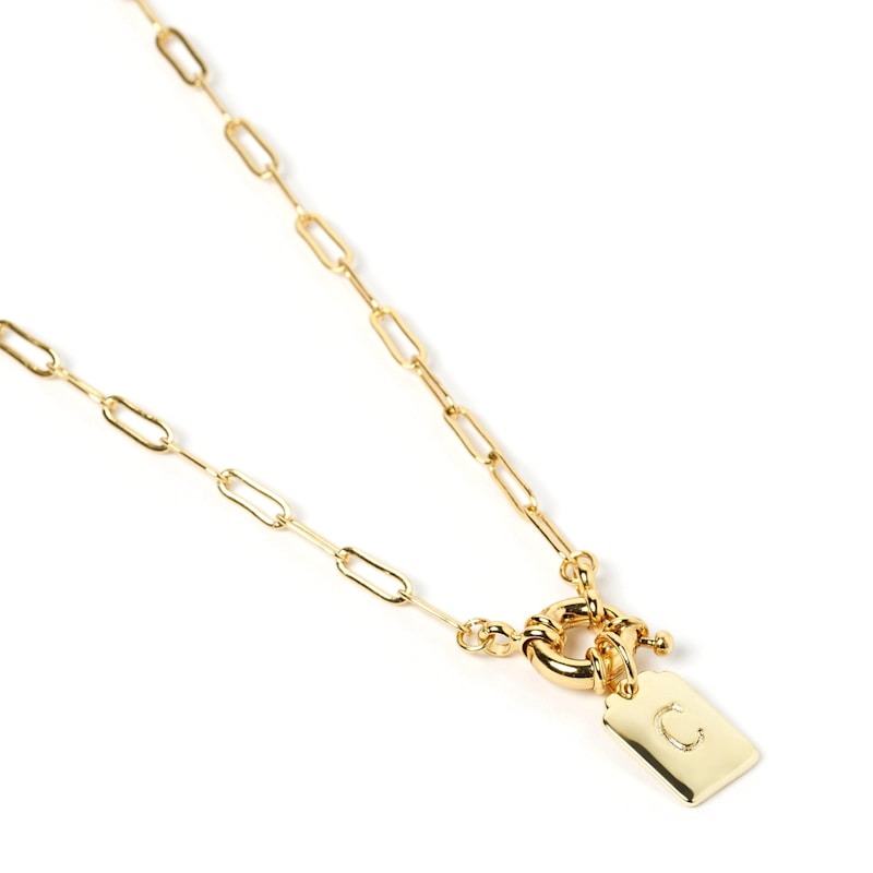 Thumbnail of Letter Gold Tag Necklace image