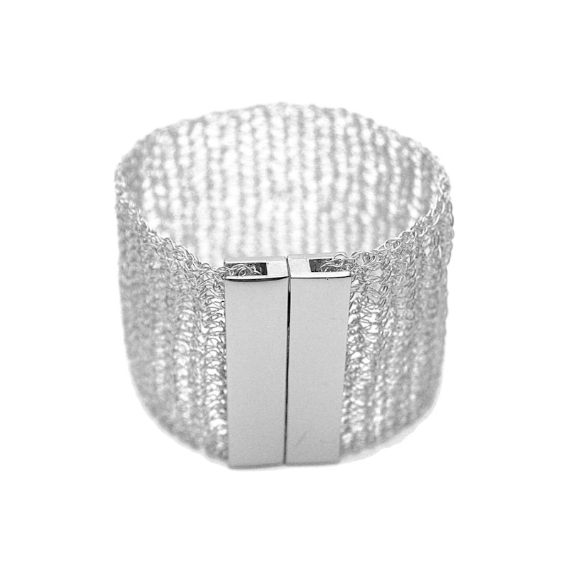 Thumbnail of All Silver Mesh Handmade Bracelet image
