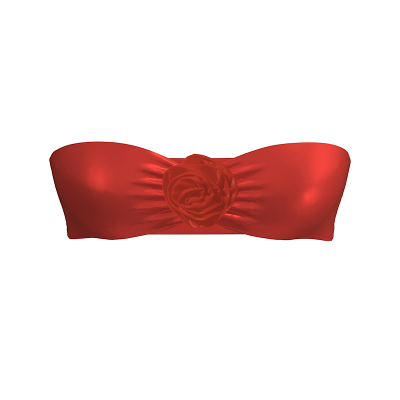 Thumbnail of Nadia Scrunched Bandeau Top / Red Hot Gloss image