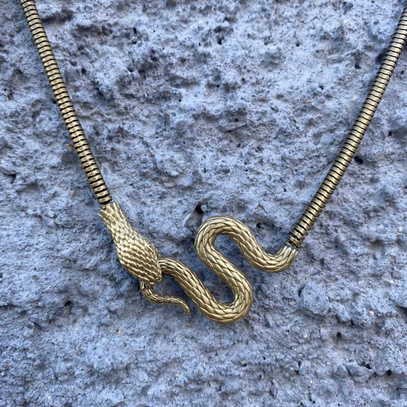 Thumbnail of Naga - Handcrafted Brass Snake Necklace image
