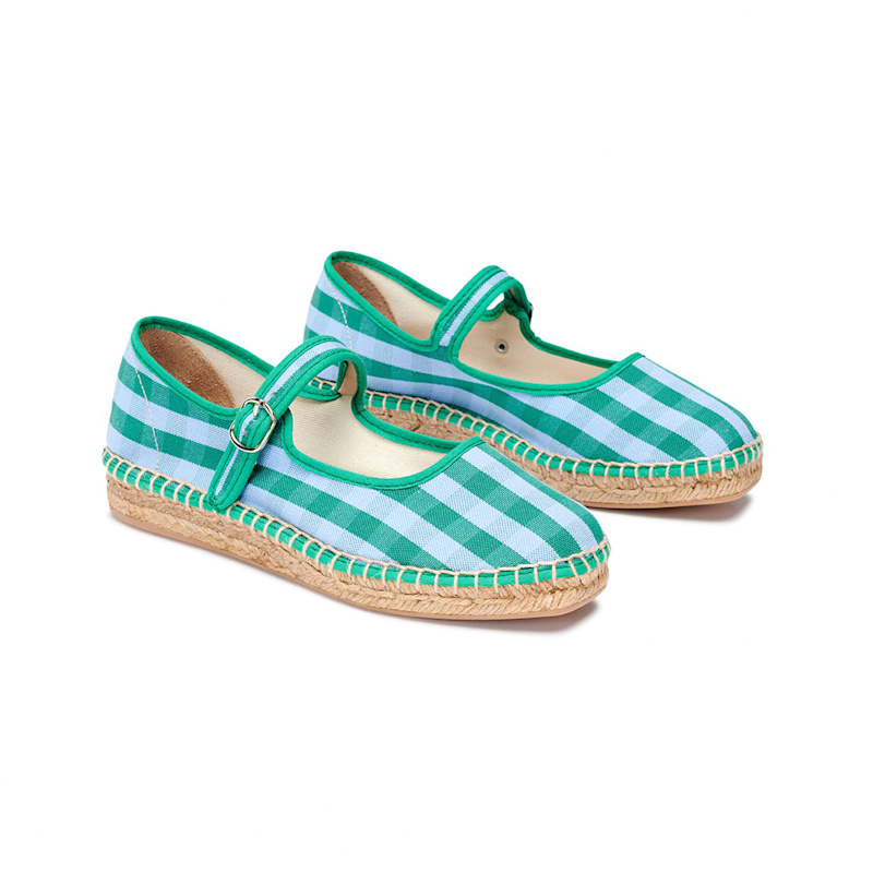 Naguisa Espadrilles Peonia Green Check by Naguisa
