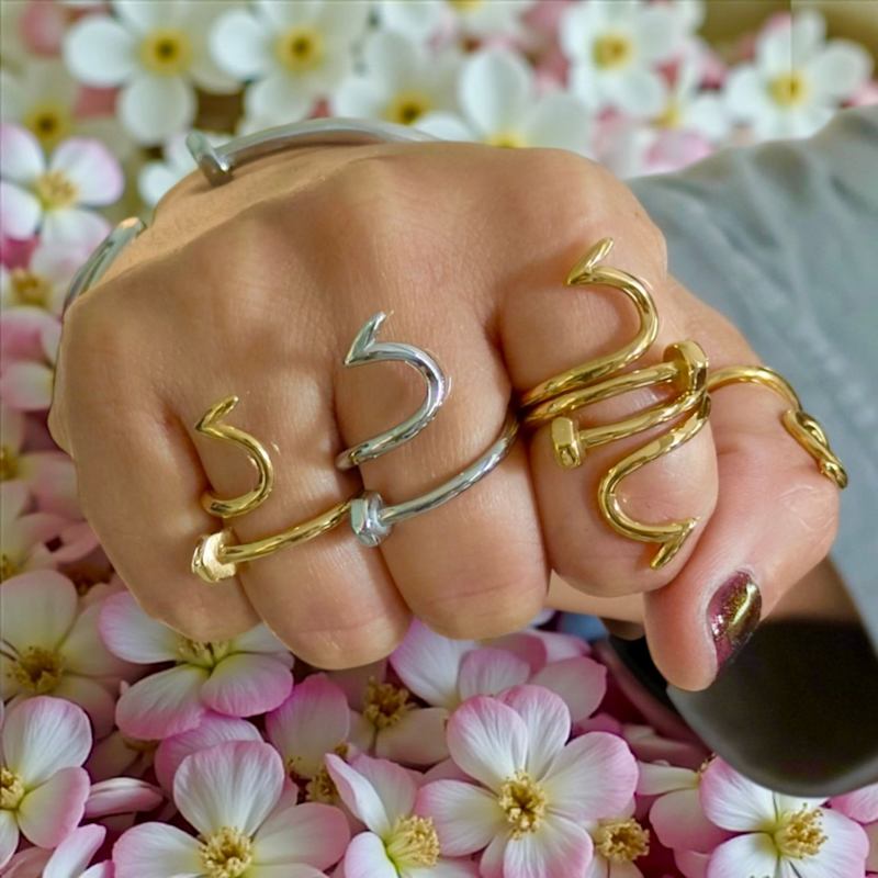 Thumbnail of Nailed It Nail Ring Gold image