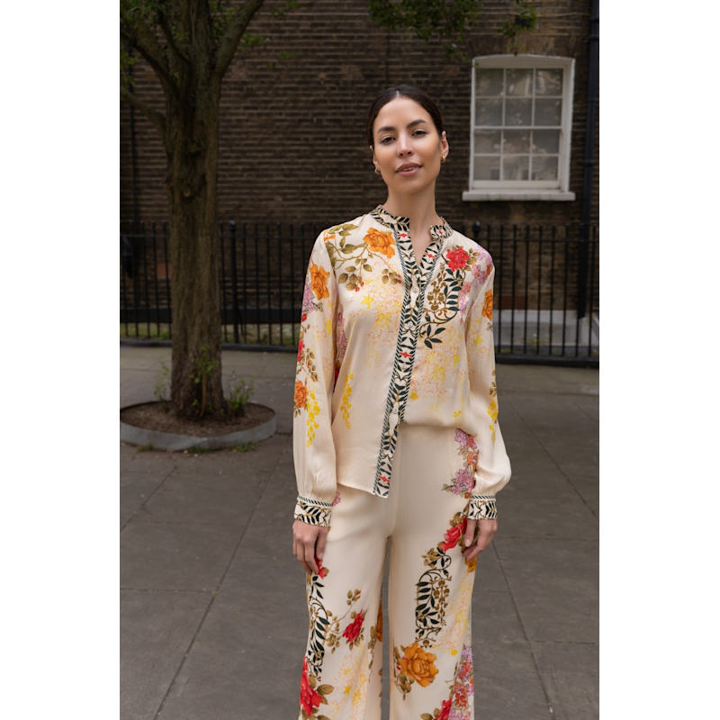 Thumbnail of Nancy Cream Wide Leg Trousers image