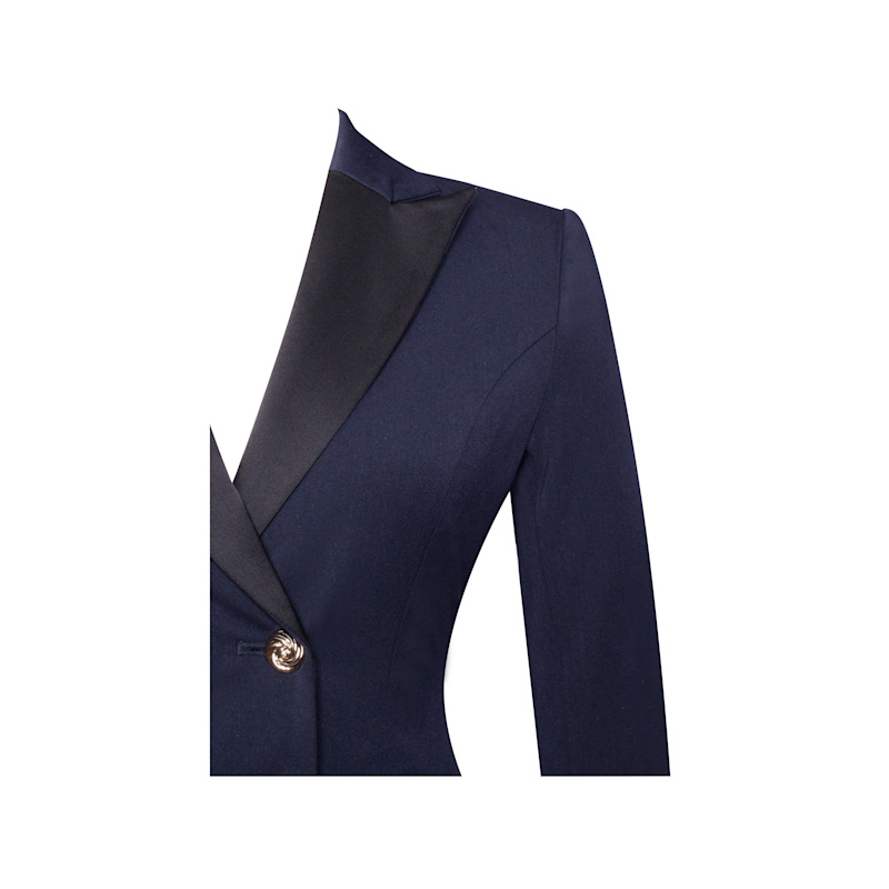 Thumbnail of Nasia Navy Blue Double Breast Backless Blazer image