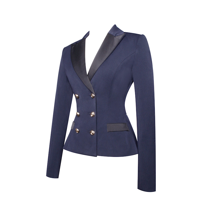 Thumbnail of Nasia Navy Blue Double Breast Backless Blazer image