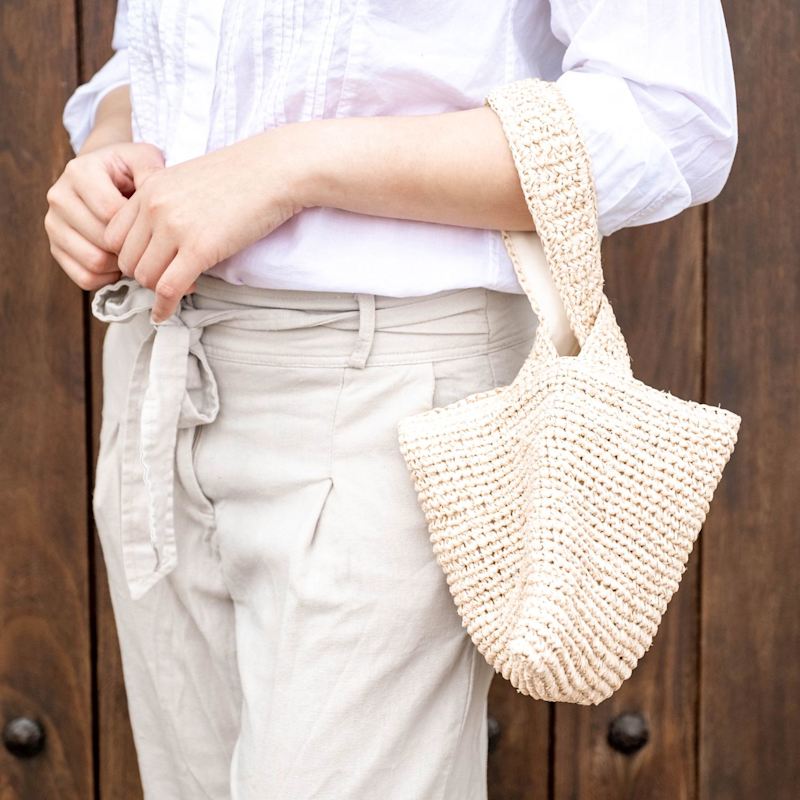 Thumbnail of Powder Blue Crochet Knot Bag image