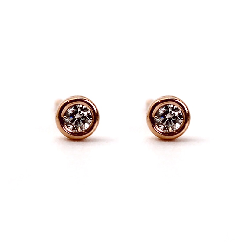 Thumbnail of Natural Diamond Stud Rose Gold Earrings image